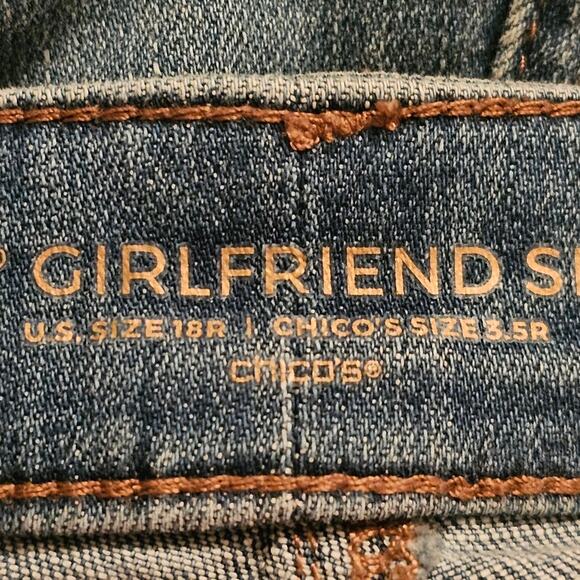 Chico's So Slimming Girlfriend Floral Ankle Jeans Plus Size 18 3.5 - Picture 8 of 10